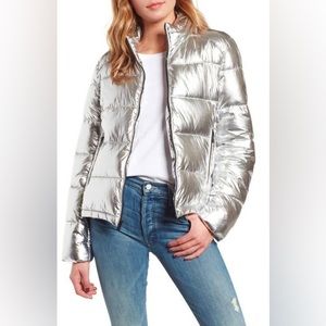 Marc New York silver puffer coat